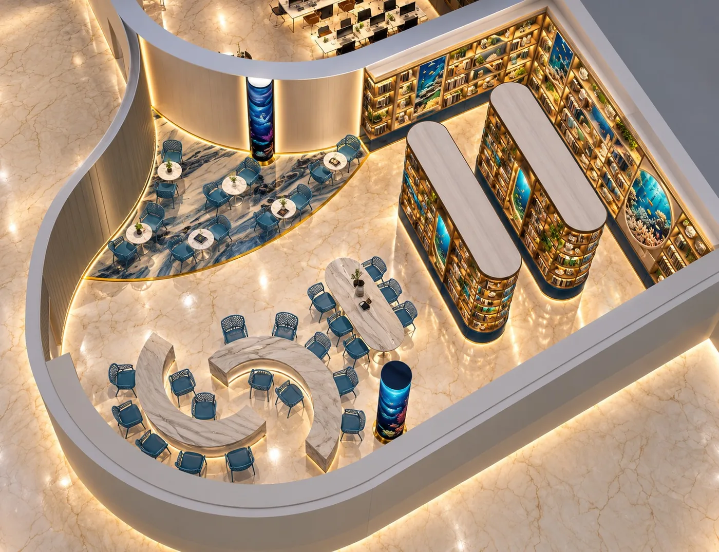 Ocean-Themed Commercial Interior